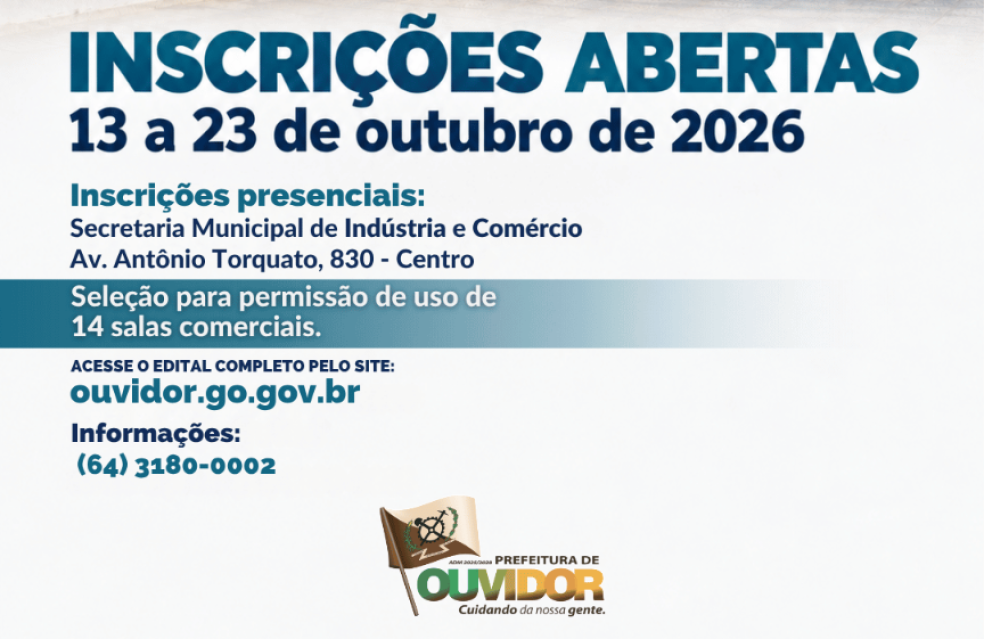 EDITAL DE CONVOCAÇÃO Nº 001/2026 O MUNICÍPIO DE OUVIDOR