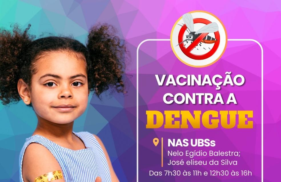 A vacinação contra a dengue iniciou nesta quinta-feira em Ouvidor para crianças de 10 e 11 anos completos.