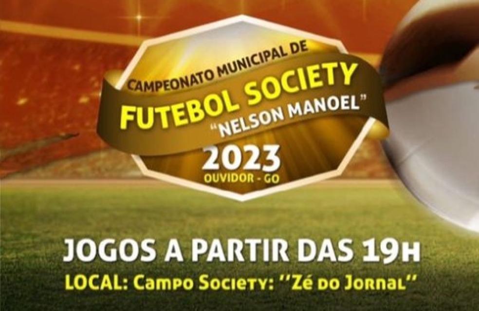 Amanhã terá início das quartas de final do campeonato municipal de futebol Society de Ouvidor "NELSON MANOEL". A partir das 19h,  no campo Society "Zé do Jornal".